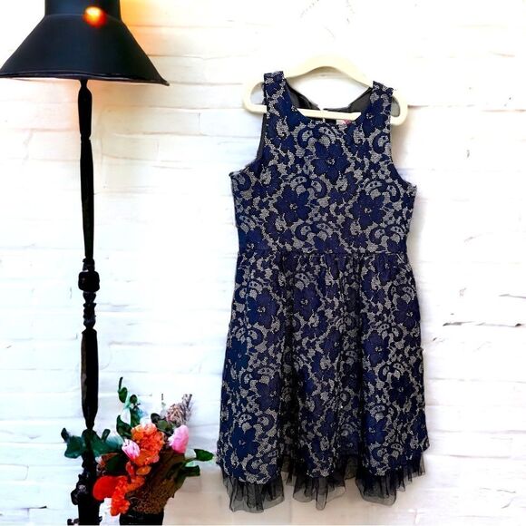 Justice Girl’s Blue Sparkle Sleeveless Dress (10) - Picture 1 of 4